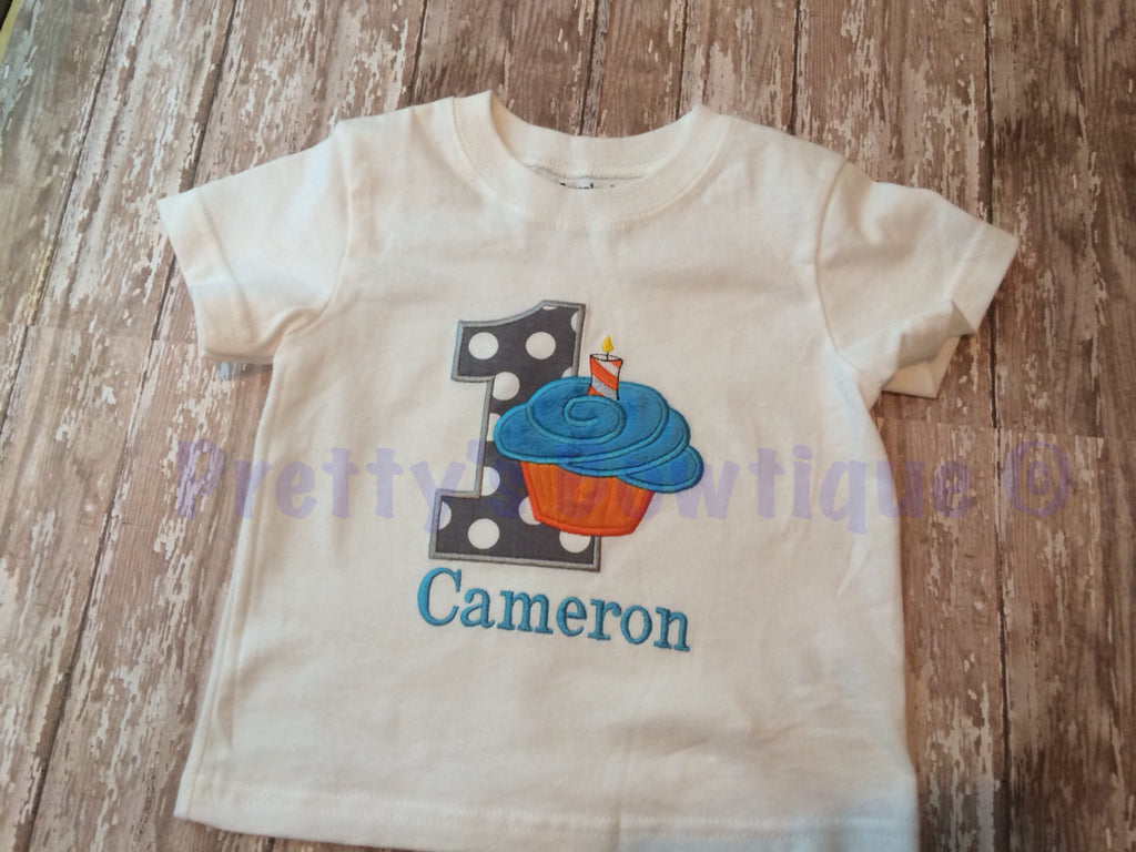 Cupcake Birthday shirt or bodysuit can customize you pick your colors - Pretty's Bowtique
