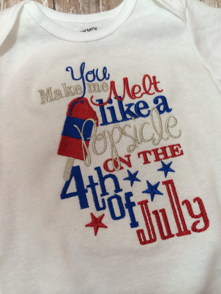 Fourth of July Outfit Melt like a POPSICLE on the 4th of July outfit 3 piece set - Pretty's Bowtique
