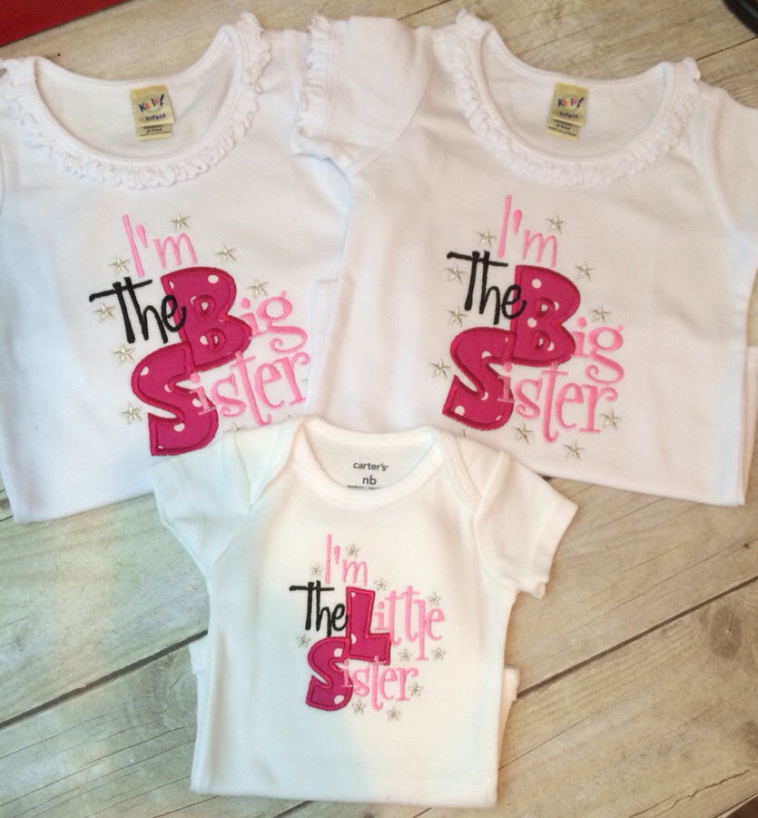 Big sister shirt -- I'm the big sister girls t shirt-  Big sister announcement shirt -- I'm THE big sister shirt or body suit - Pretty's Bowtique