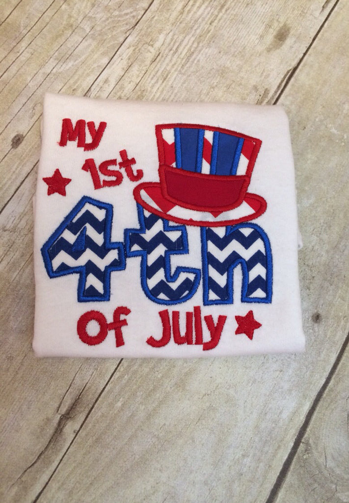 Babies 1st Fourth of July Shirt-- Baby Fourth of July bodysuit -- July fourth shirt-- My 1st Fourth of July -- Fourth of july one-piece - Pretty's Bowtique
