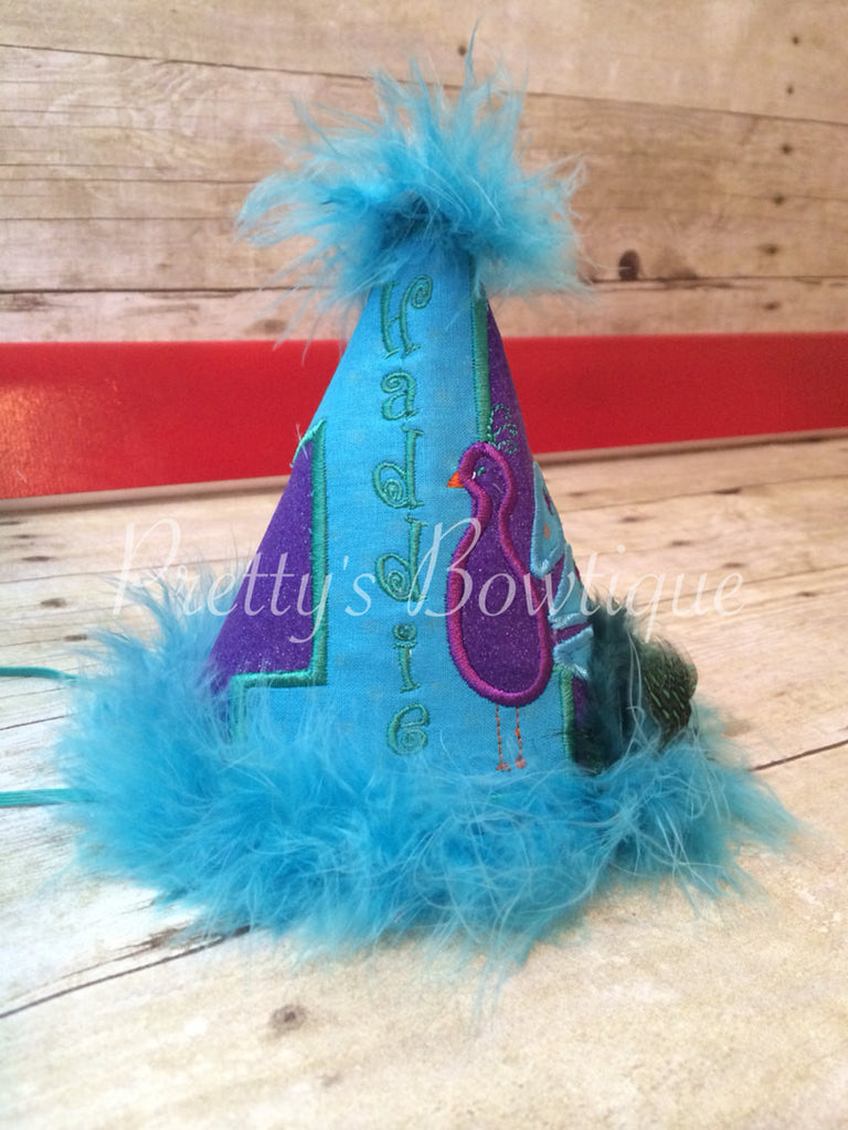 Peacok Party Hat - Pretty's Bowtique