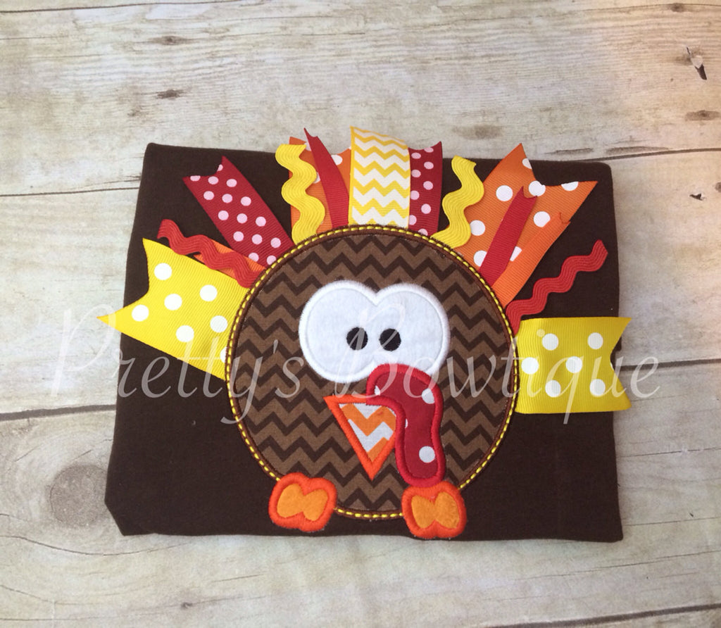 Girls First thanksgiving outfit - Thanksgiving girls shirt  babies, toddler, and children legwarmers and headband RIBBON turkey - Pretty's Bowtique
