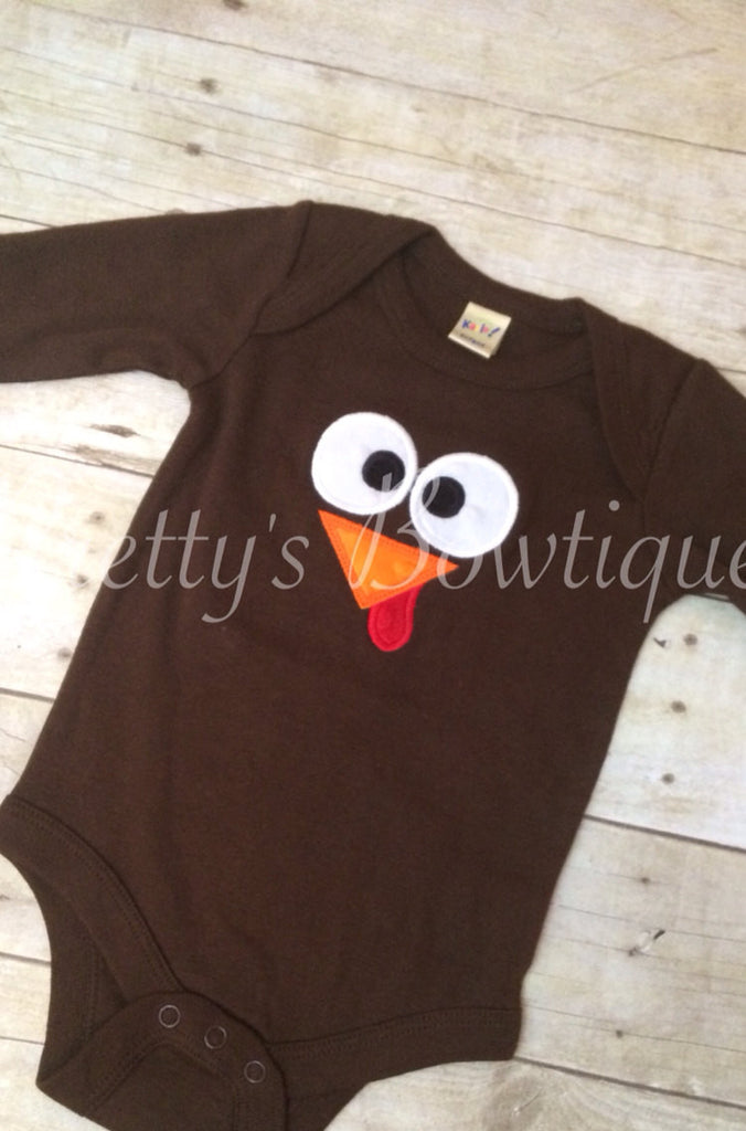Thanksgiving shirt or bodysuit Turkey Shirt or Onepiece body suit so adorable - Pretty's Bowtique