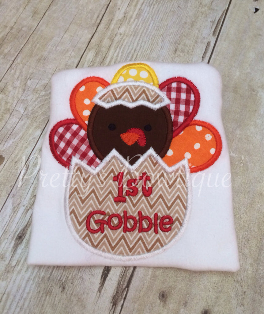 Baby boy My 1st Thanksgiving bodysuit or Shirt My 1ST Gobble - Pretty's Bowtique