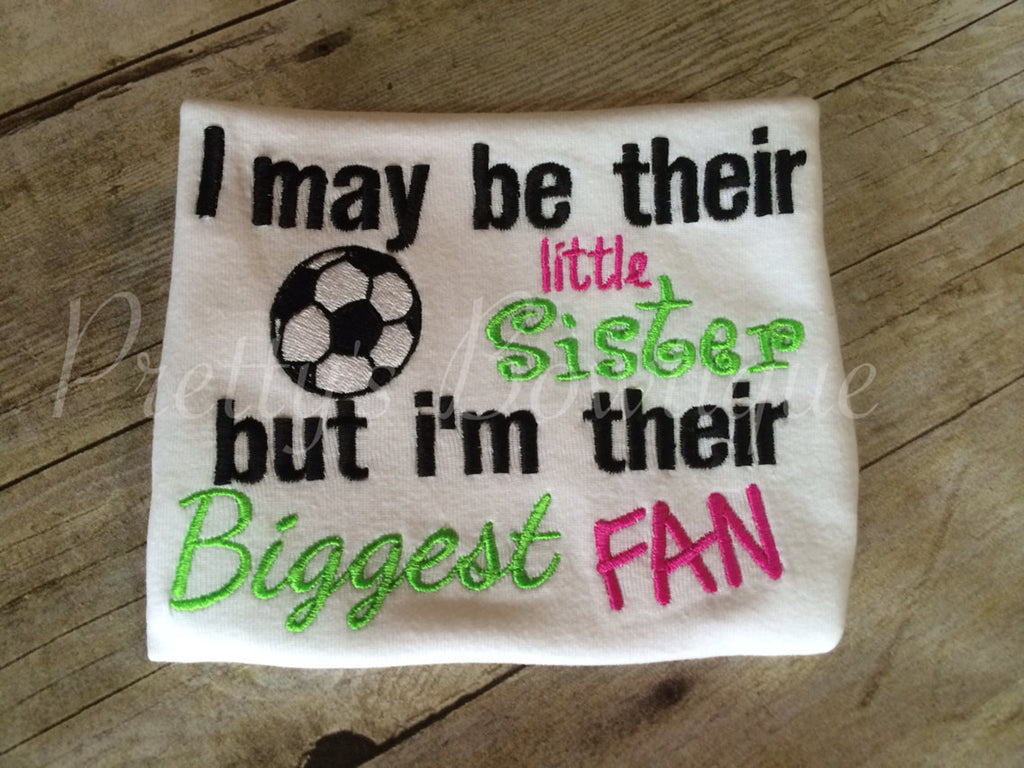 Soccer sister shirt. Little sister can customize saying or colors - Pretty's Bowtique
