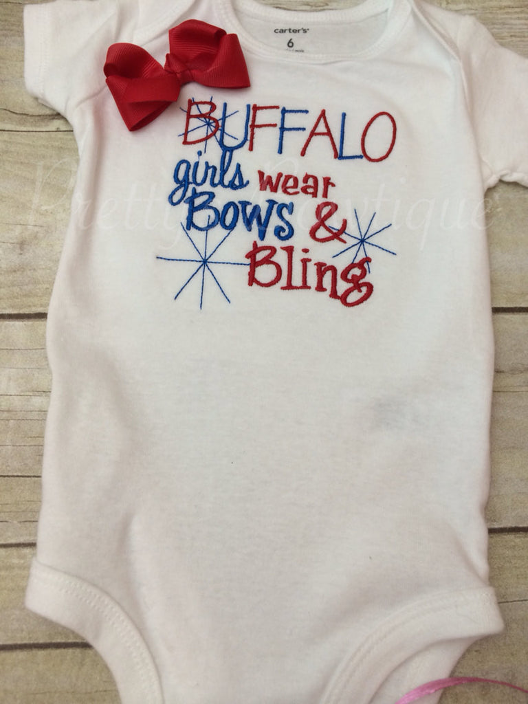 Buffalo Shirt Insprired Girls wear Bows & Bling - Pretty's Bowtique