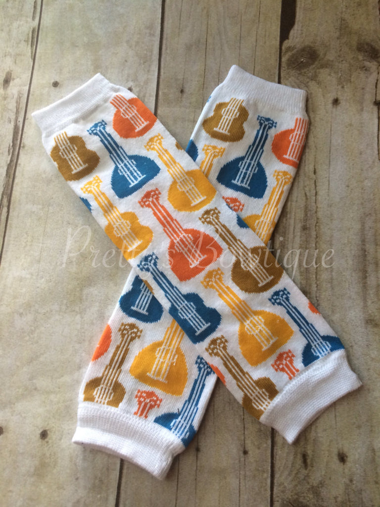 Leg Warmers-Baby leg warmers/Photo Prop Guitars Mustard/Orange ADORABLE - Pretty's Bowtique