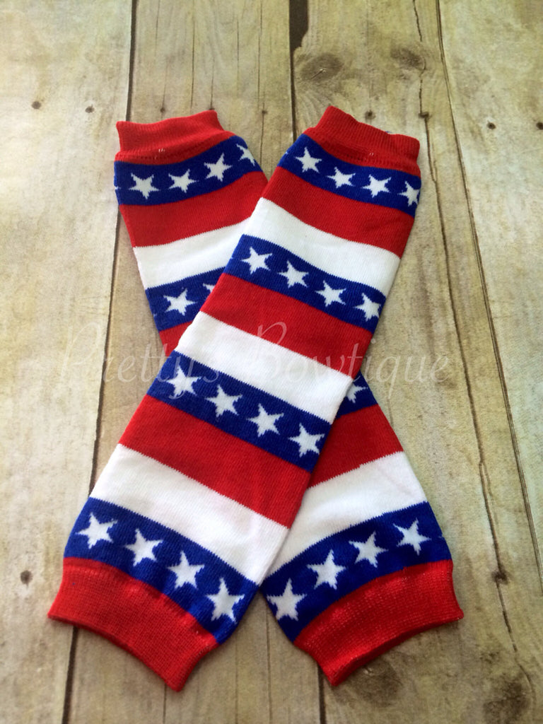 Stars and Stripes Leg Warmers-Baby leg warmers/Photo Prop American Flag - Pretty's Bowtique
