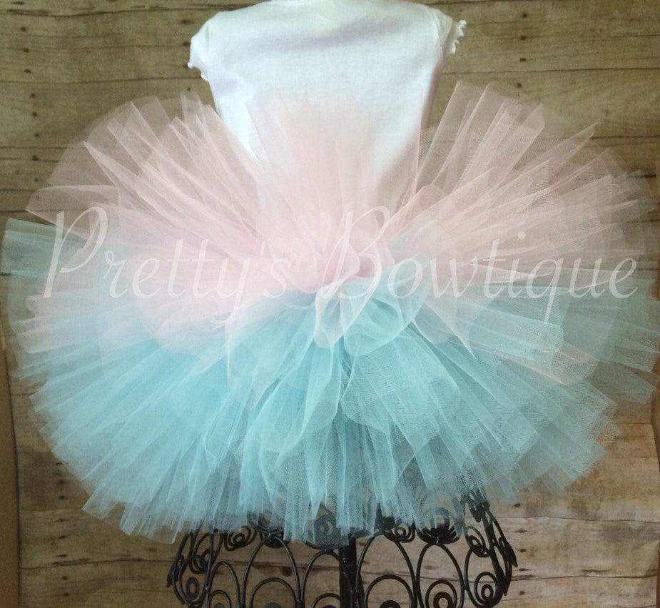 Deluxe Cotton Candy birthday set you can customize colors  Shirt, Tutu, & Bow - Pretty's Bowtique
