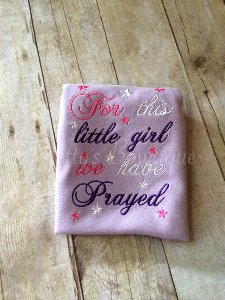 FOR this Little Girl I or WE have Prayed newborn GOWN Lavender - Pretty's Bowtique