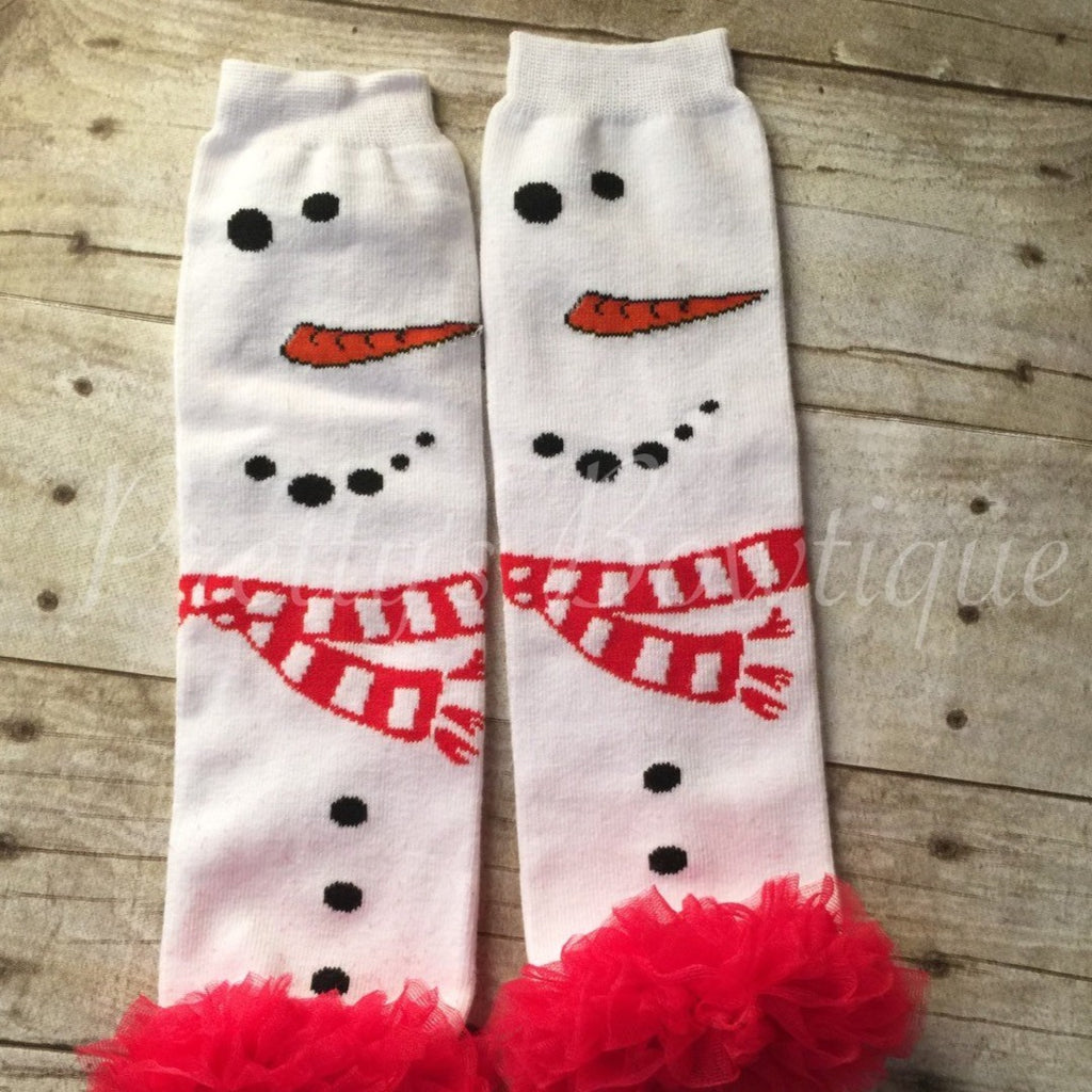 Snowman Leg Warmers for Baby Girl - Pretty's Bowtique