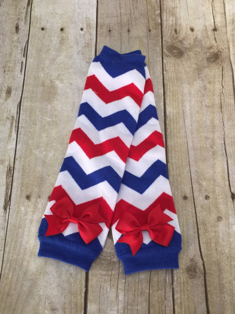 Leg Warmers-Baby leg warmers/Photo Prop Chevron red white and blue - Pretty's Bowtique