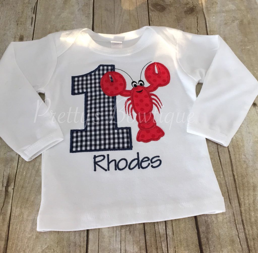 Crawfish applique Birthday Shirt Crawfish boil party - Pretty's Bowtique