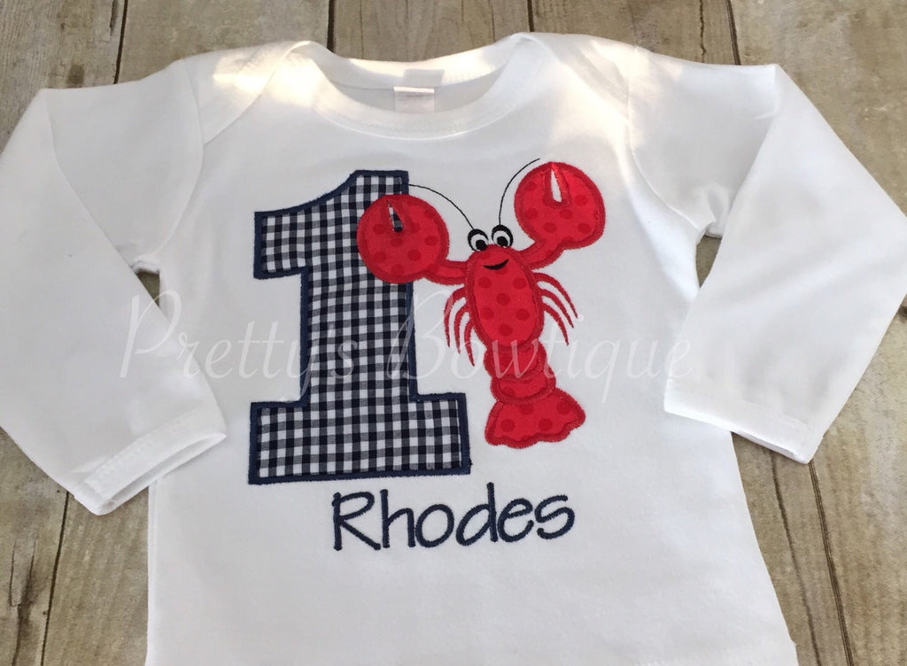 Crawfish applique Birthday Shirt Crawfish boil party - Pretty's Bowtique