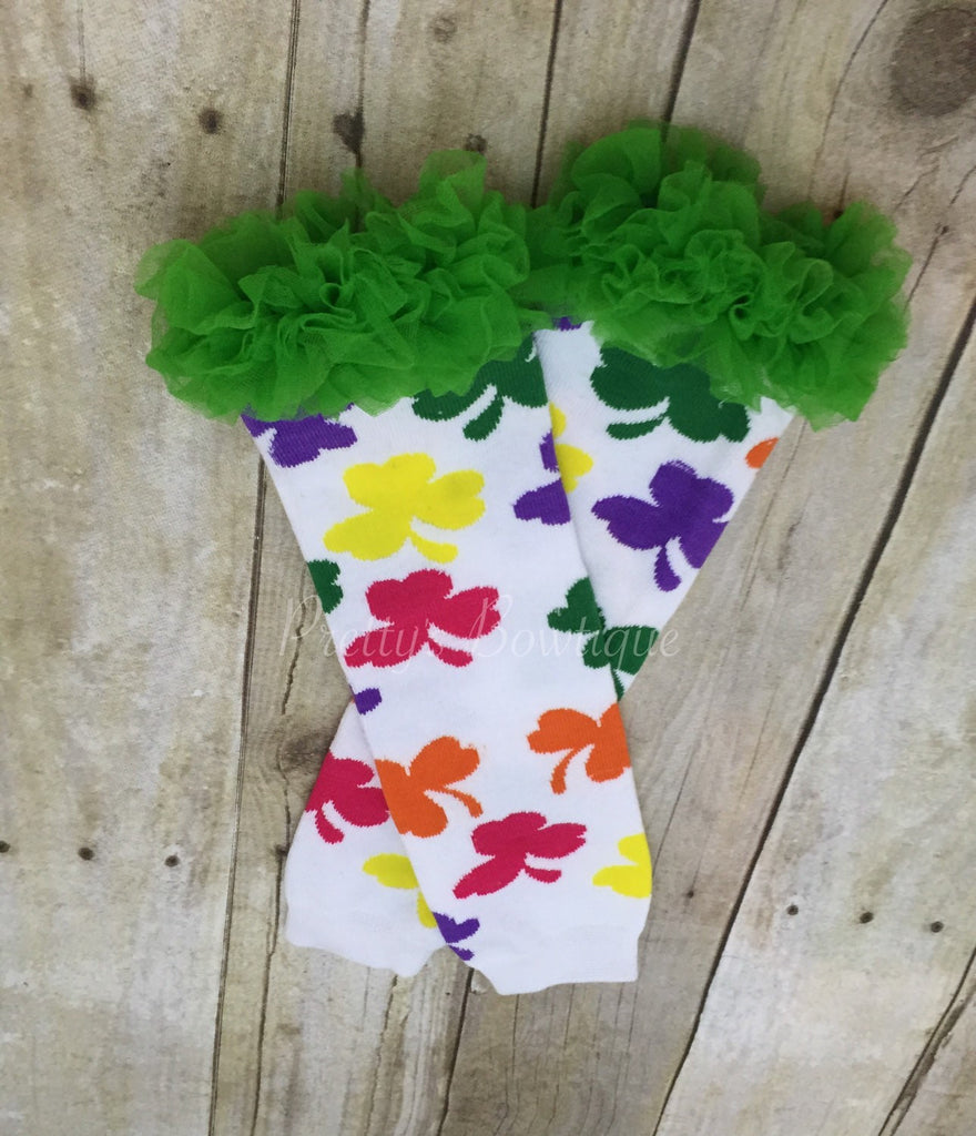St. Pattys day Bright colored Shamrock St. Patricks Day Shamrock Leg Warmers-Baby leg warmers/Photo Prop  St. Patricks Day - Pretty's Bowtique