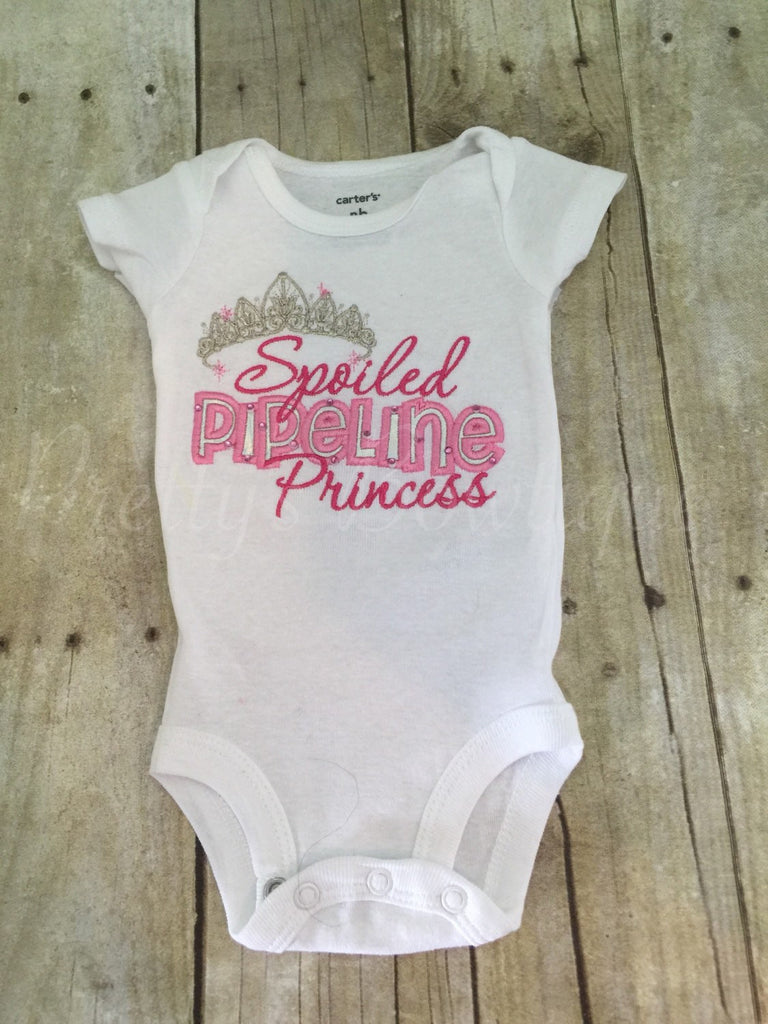 Spoiled Pipeline princess shirt or bodysuit and Perfect for hospital or coming home outfit - Pretty's Bowtique
