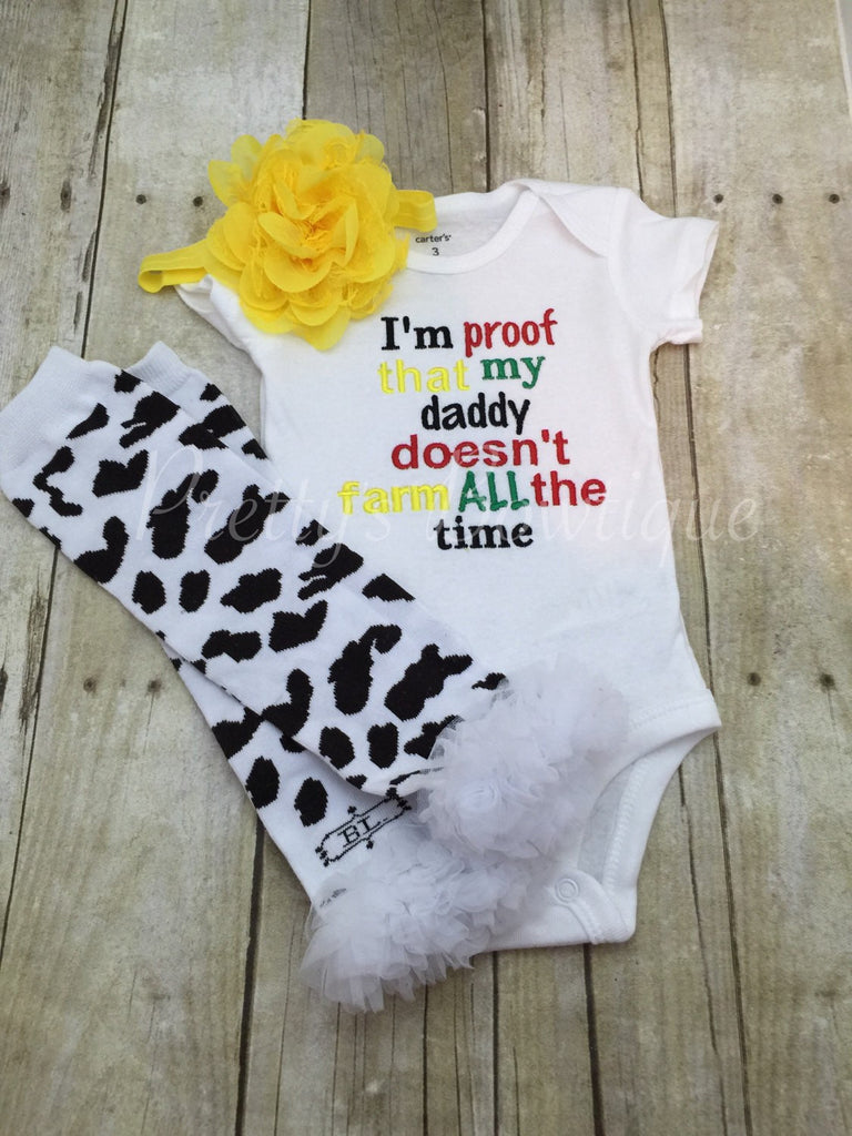 I'm proof that my DADDY doesn't farm all the time set Can customize colors - Pretty's Bowtique