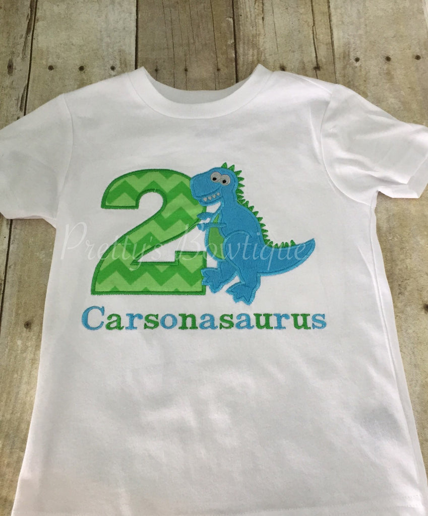 Dinosaur Birthday Shirt, T-Rex Birthday Shirt, Boys Birthday Shirt, Custom Birthday Shirt, Dinosaur Birthday - Pretty's Bowtique