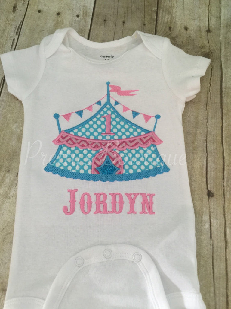 Girls Circus Under the BIG tent shirt.  Perfect for a trip to the circus or a Circus PARTY - Pretty's Bowtique