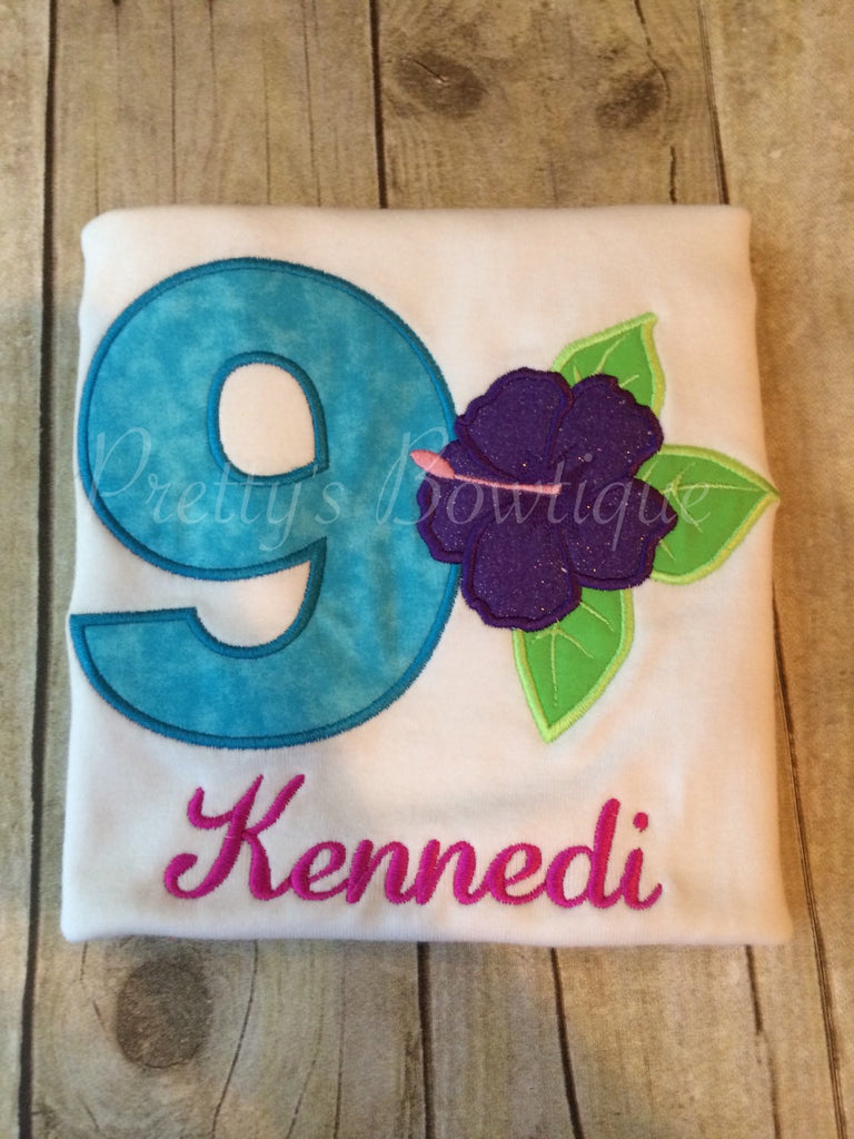 Hawaiian Luau Birthday Shirt any age or colors - Pretty's Bowtique