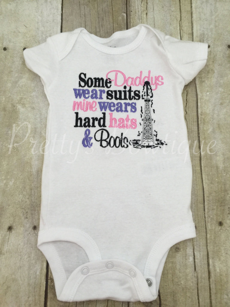 Some Daddys wear suits mine wears hard hats and boots. Bodysuit can customize colors - Pretty's Bowtique