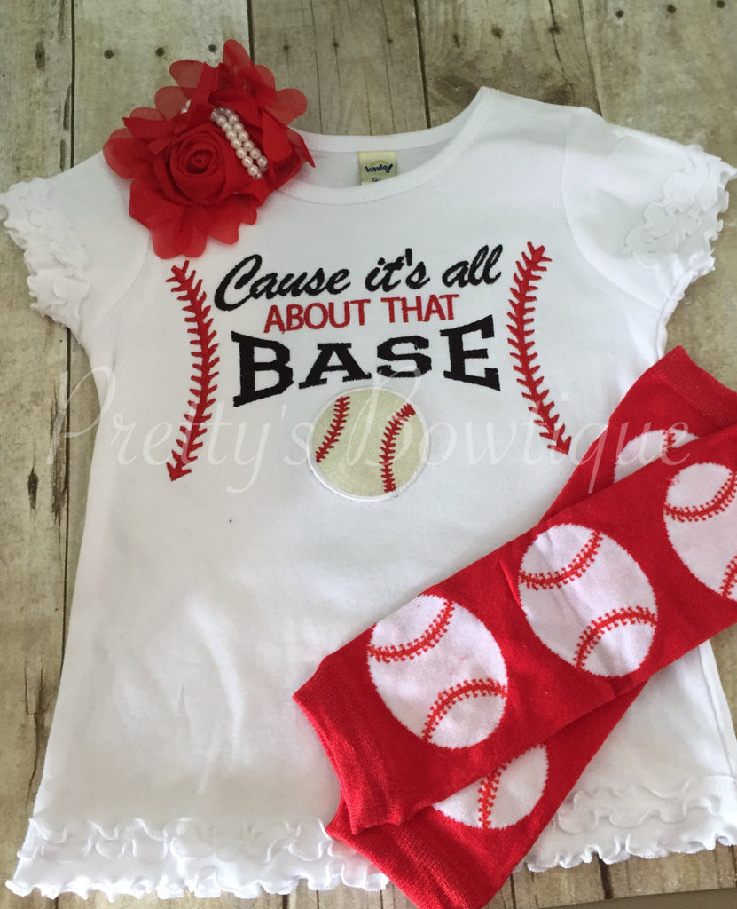 Cause it's all about that BASE baseball Shirt or Bodysuit - Pretty's Bowtique