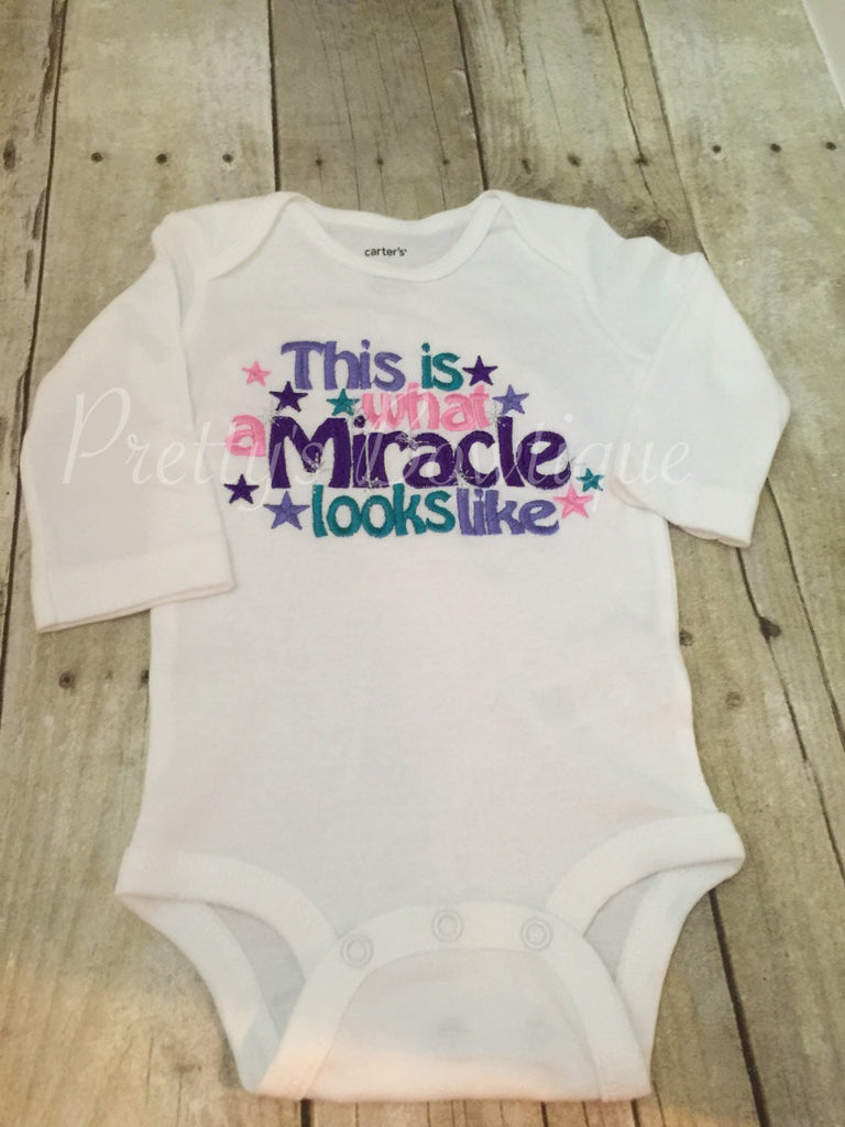 This is what a miracle looks like bodysuit. Perfect coming home outfit - Pretty's Bowtique