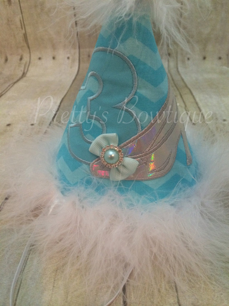 Birthday Party Hat glass slipper Party Hat - Pretty's Bowtique