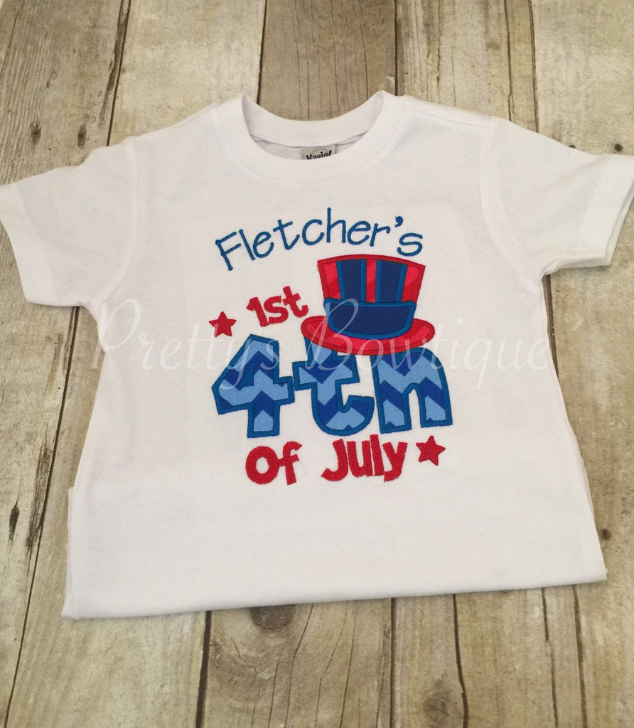 Babies 1st Fourth of July Shirt-- Baby Fourth of July bodysuit -- July fourth shirt-- My 1st Fourth of July -- Fourth of july one-piece - Pretty's Bowtique