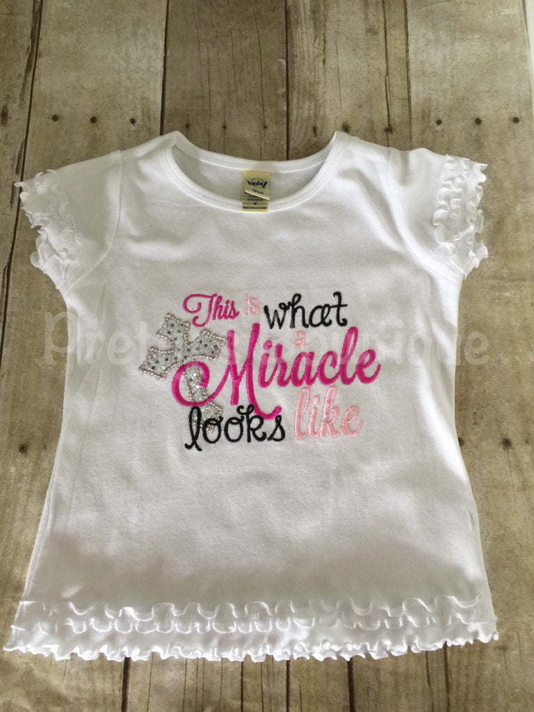 This is what a Miracle looks like bodysuit, legwarmers, and headband hosptial or coming home shirt outfit - Pretty's Bowtique