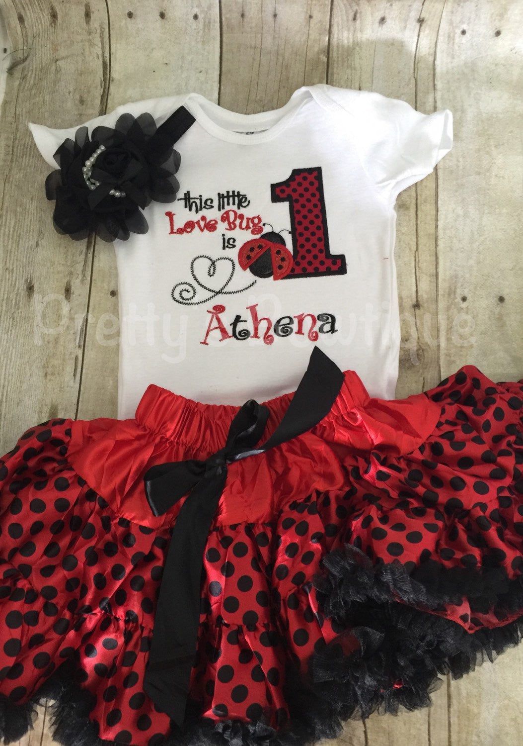 Lady bug birthday set body suit or shirt, Petti Skirt Tutu, and headband. This little LOVE BUG is ONE ladybug birthday outfit Lady bug birthday set body suit or shirt, Petti Skirt Tutu, and headband. This little LOVE BUG is ONE ladybug birthday outfit