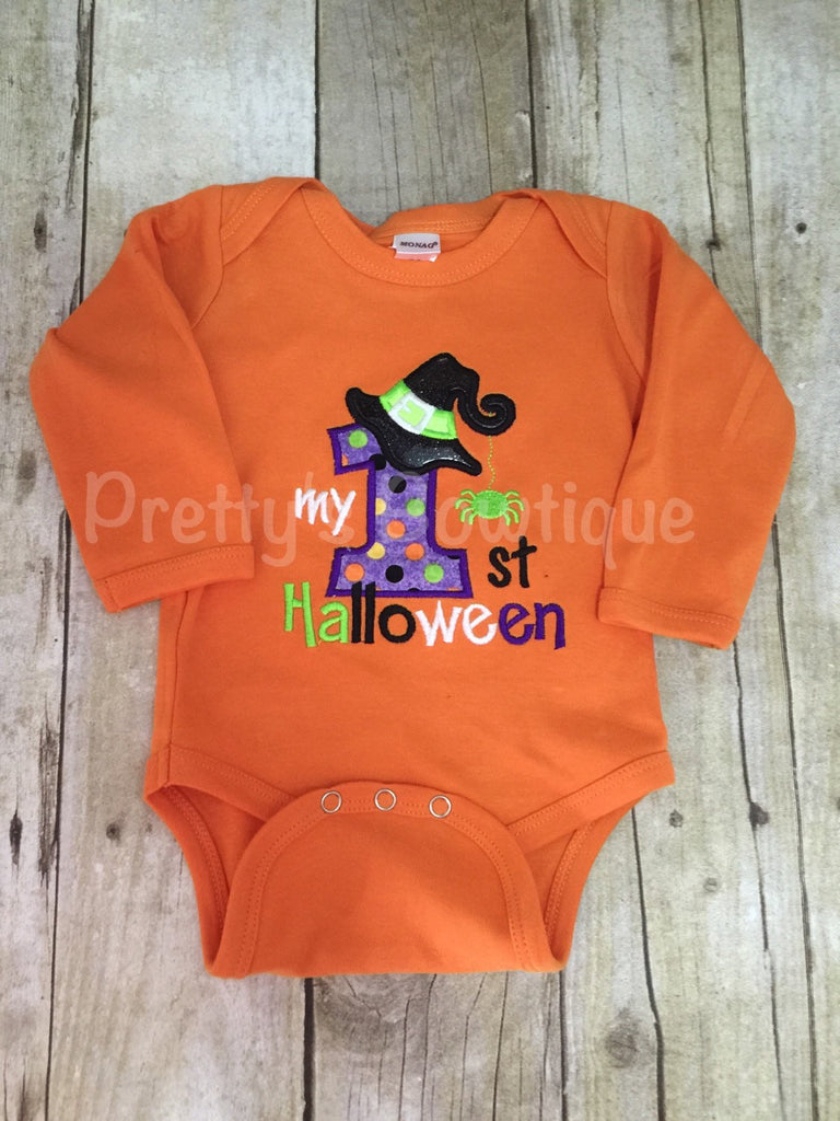 My 1st Halloween Witch outfit bodysuit or t shirt, headband, bloomer and legwarmers Adorable orange - Pretty's Bowtique