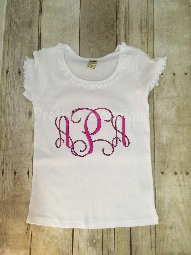 Girls Monogram Shirt Can customize colors - Pretty's Bowtique