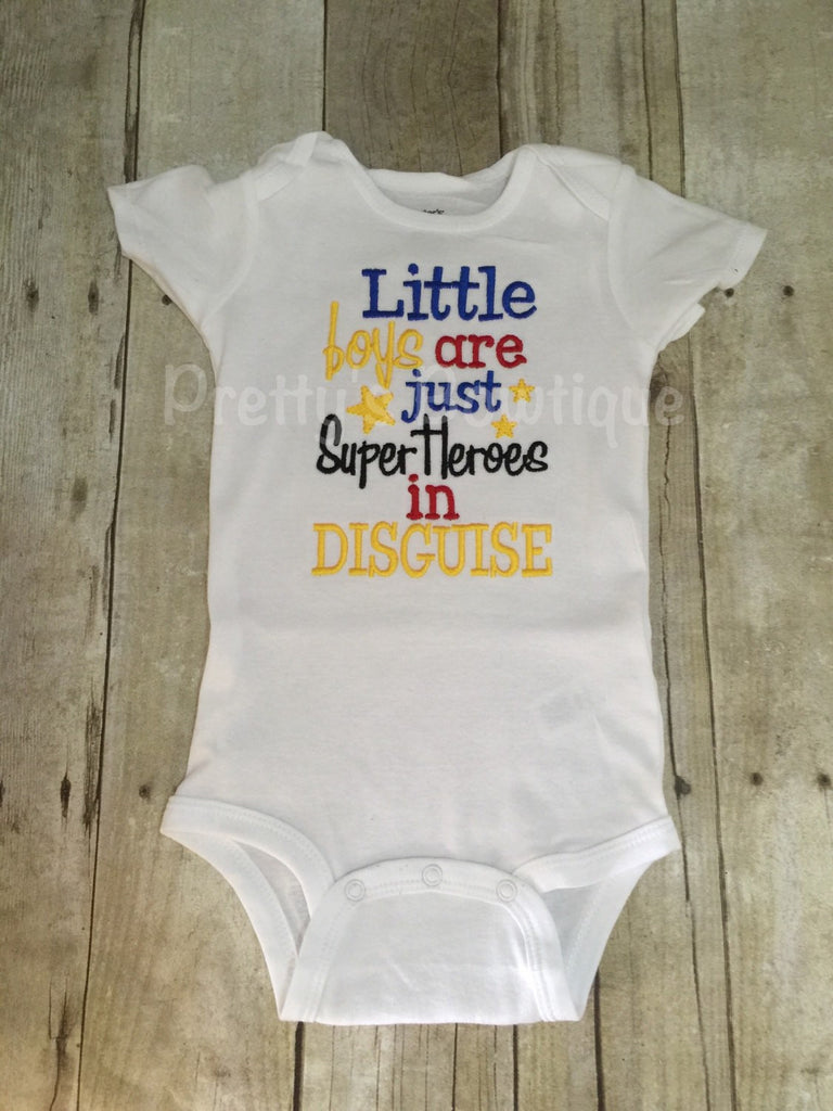 Little boys are just Superheroes in Disguise bodysuit or shirt - Pretty's Bowtique