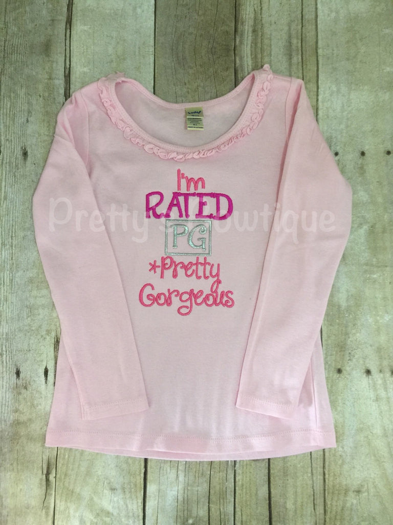 I'm rated PG *Pretty Gorgeous shirt or body suit, legwarmers and headband - Pretty's Bowtique