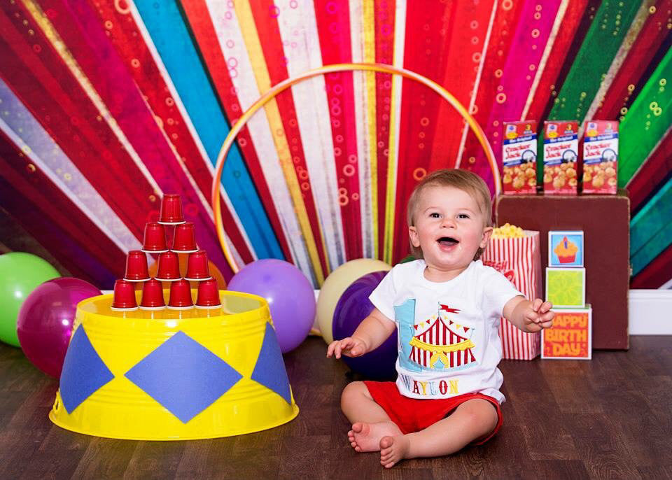 Boy Circus Under the BIG tent shirt.  Perfect for a trip to the circus or a Circus party bodysuit Light Blue, Red and Yellow - Pretty's Bowtique