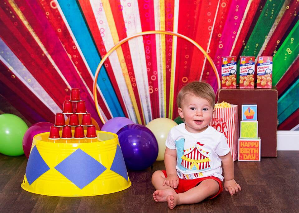 Boy Circus Under the BIG tent shirt.  Perfect for a trip to the circus or a Circus party bodysuit Light Blue, Red and Yellow - Pretty's Bowtique