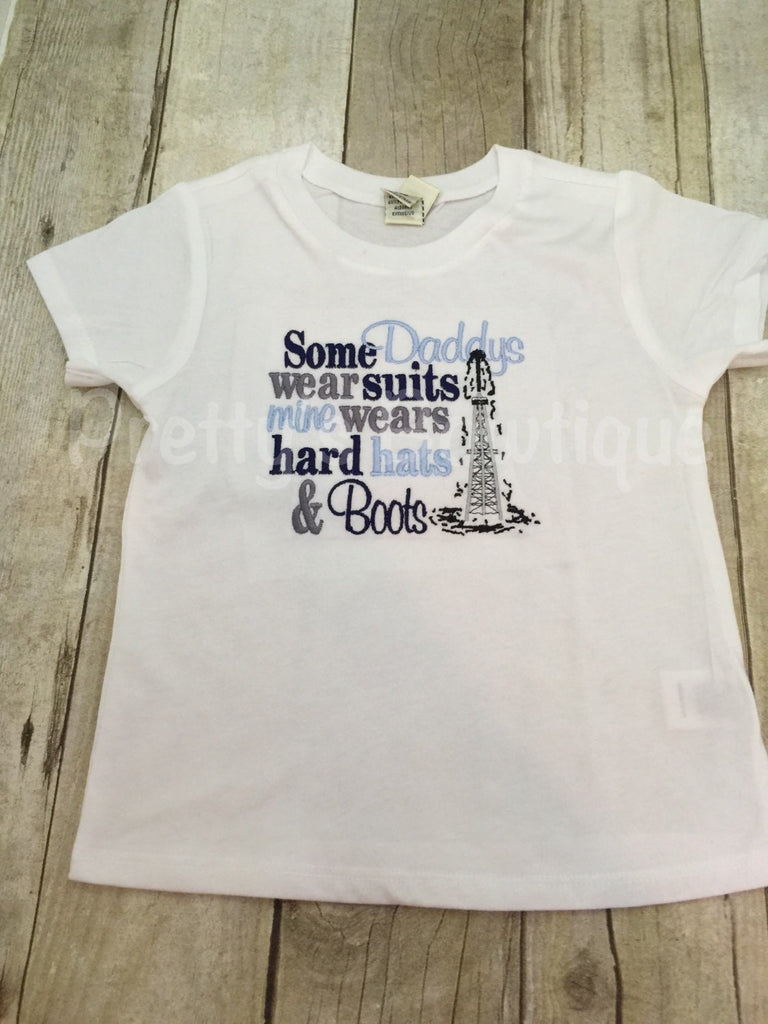 Some Daddys wear suits mine wears hard hats and boots. Bodysuit can customize colors Boys - Pretty's Bowtique