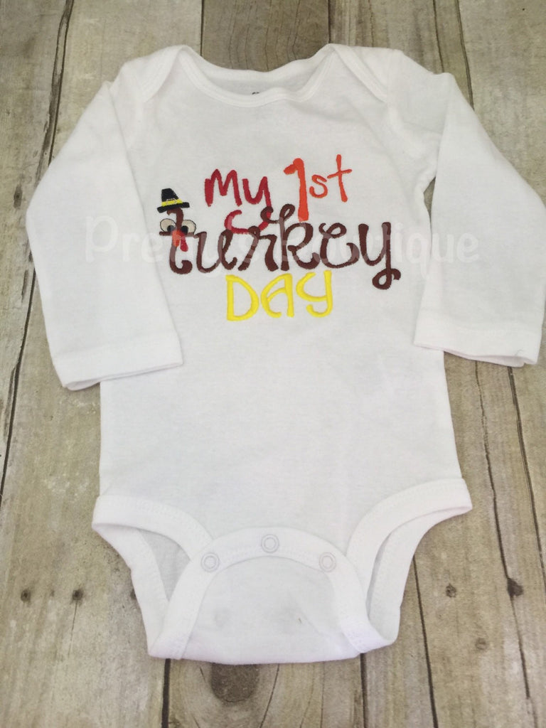 My First Turkey Day Baby Bodysuit or Shirt Sizes Newborn to Youth XL - Pretty's Bowtique