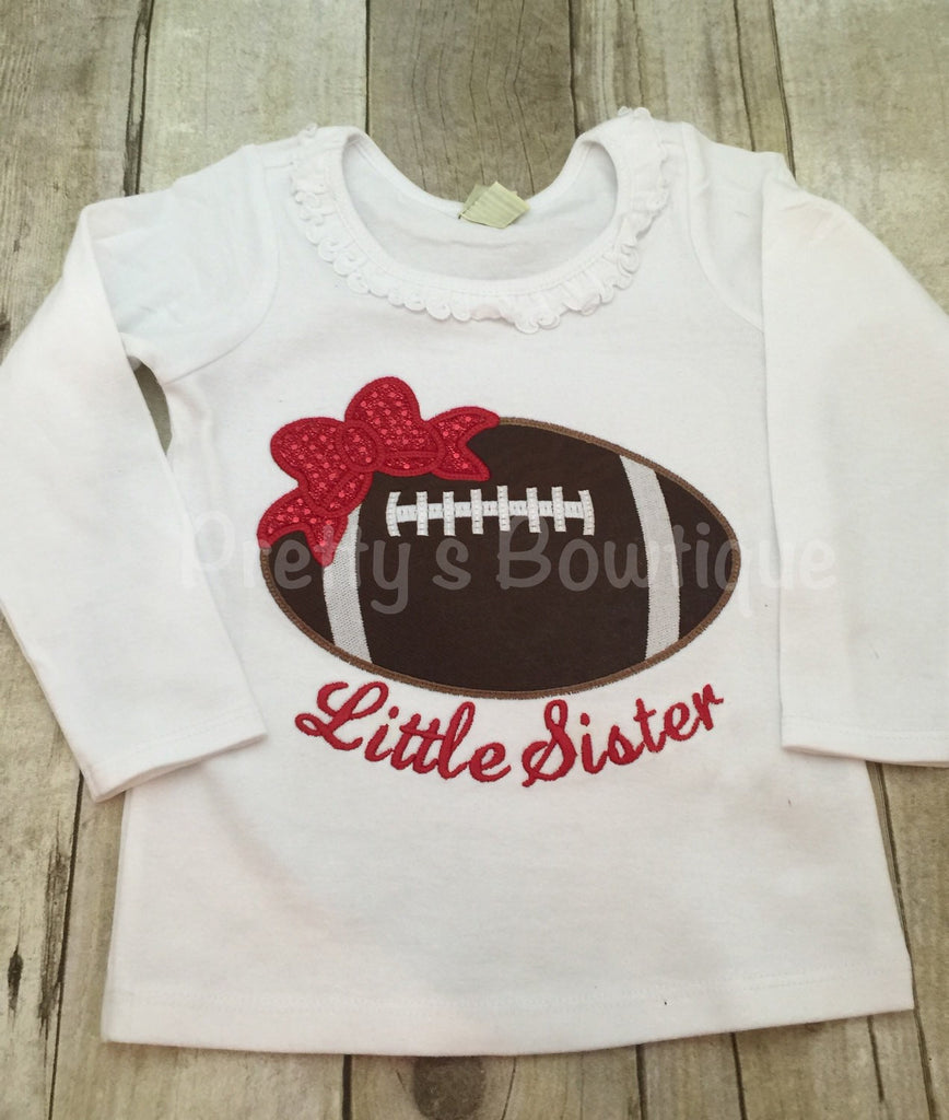Girls Football shirt or bodysuit for babies, toddler, and children.  You pick team colors - Pretty's Bowtique