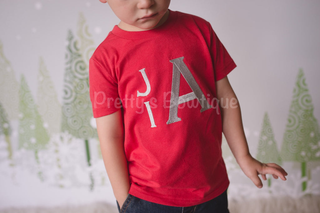 Boys Monogram t-shirt or bodysuit -- Monogram gift, children's shirt, shirts for kids, personalized gifts, custom shirt, custom outfit - Pretty's Bowtique