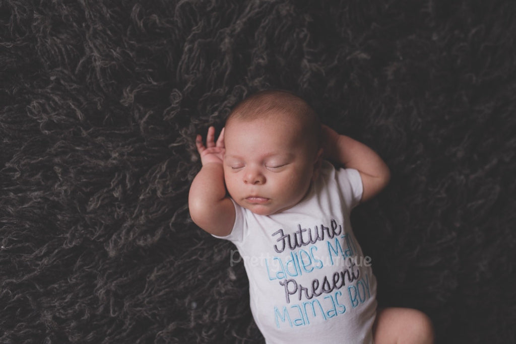 Future Ladies Man Present Mamas boy bodysuit or shirt Hospital or Coming home outfit baby boy - Pretty's Bowtique