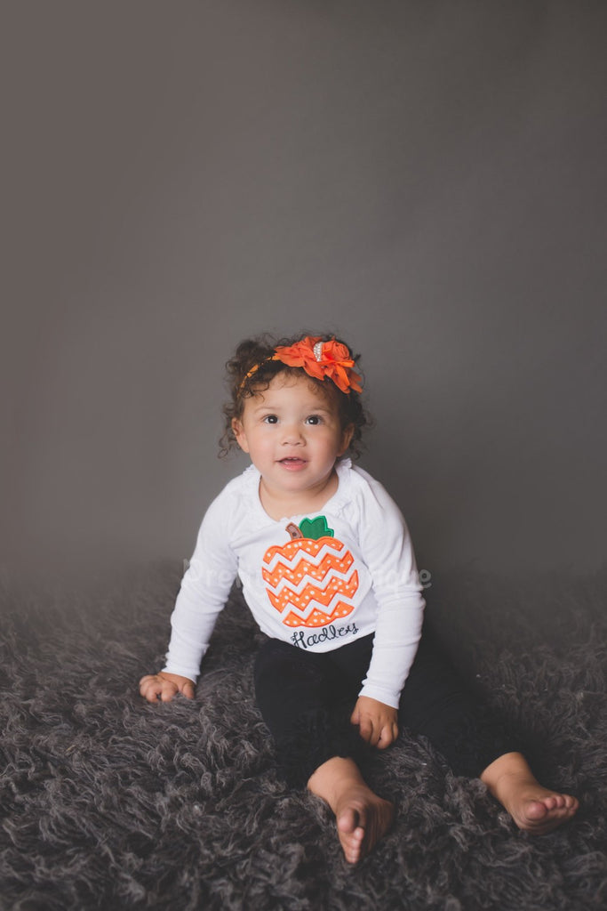 Pumpkin Shirt Toddler, Baby Girl or Girls Sizes Newborn to Youth XL -- Personalized with Name - Pretty's Bowtique