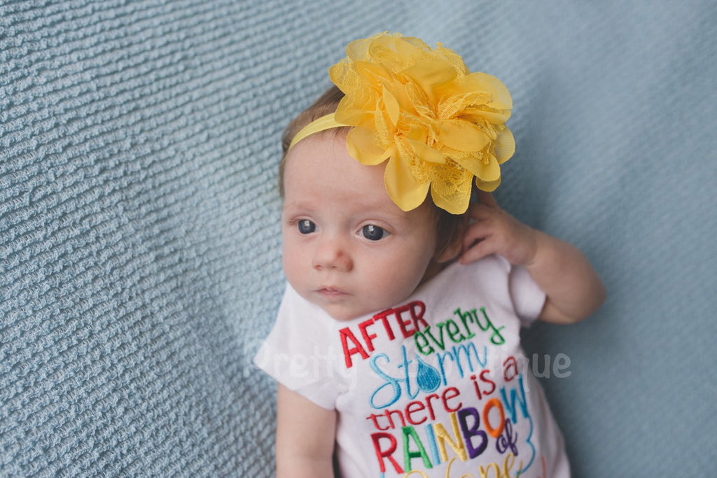 After every storm there is a rainbow of hope... Here i am! Bodysuit or shirt and headband - Pretty's Bowtique