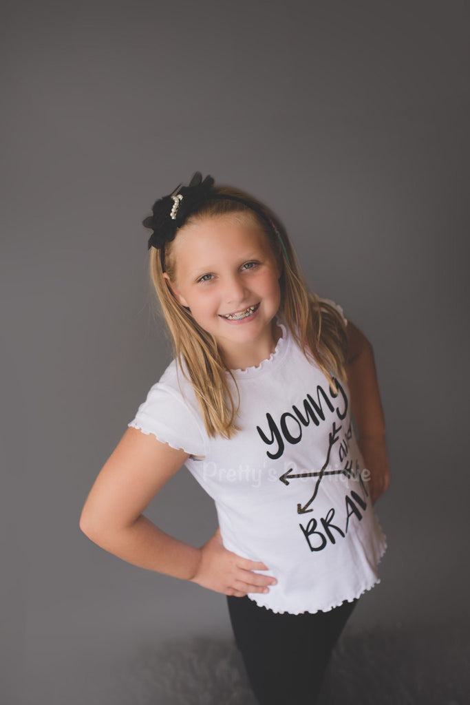 Young and Brave girls Bodysuit or t shirt - Pretty's Bowtique
