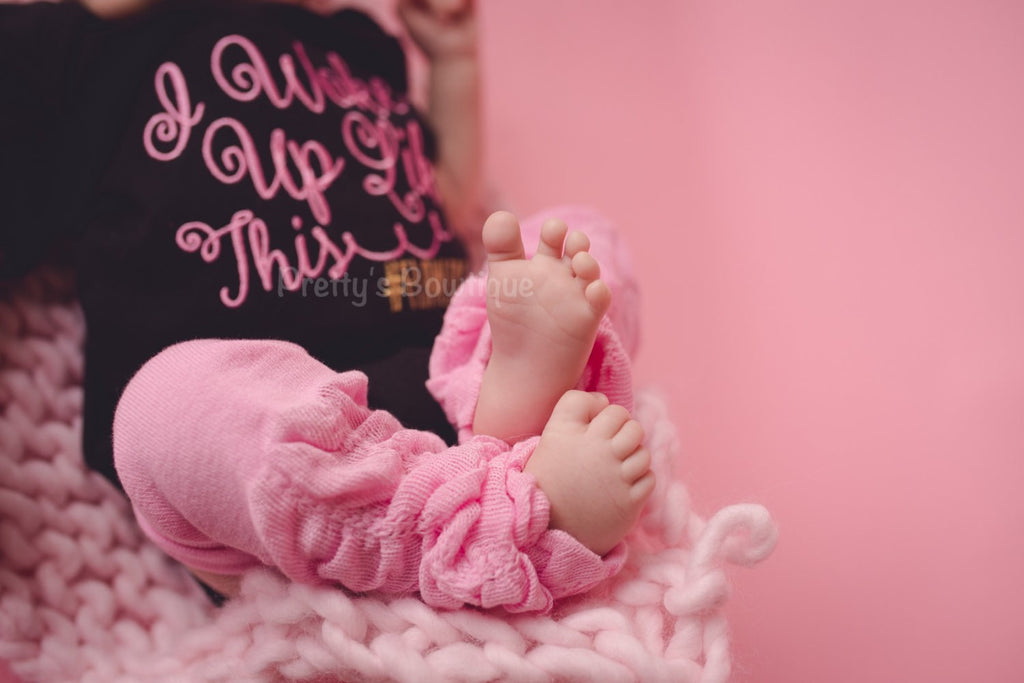 Baby girl outfit i woke up like this flawless -- I woke up like this #flawless shirt or bodysuit, legwarmers and headband - Pretty's Bowtique