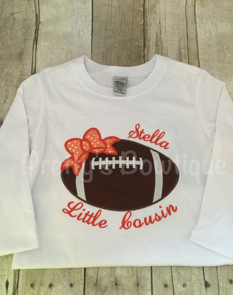 Girls Football shirt or bodysuit for babies, toddler, and children.  You pick team colors - Pretty's Bowtique