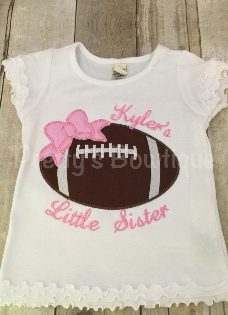 Girls Football shirt or bodysuit for babies, toddler, and children.  You pick team colors - Pretty's Bowtique