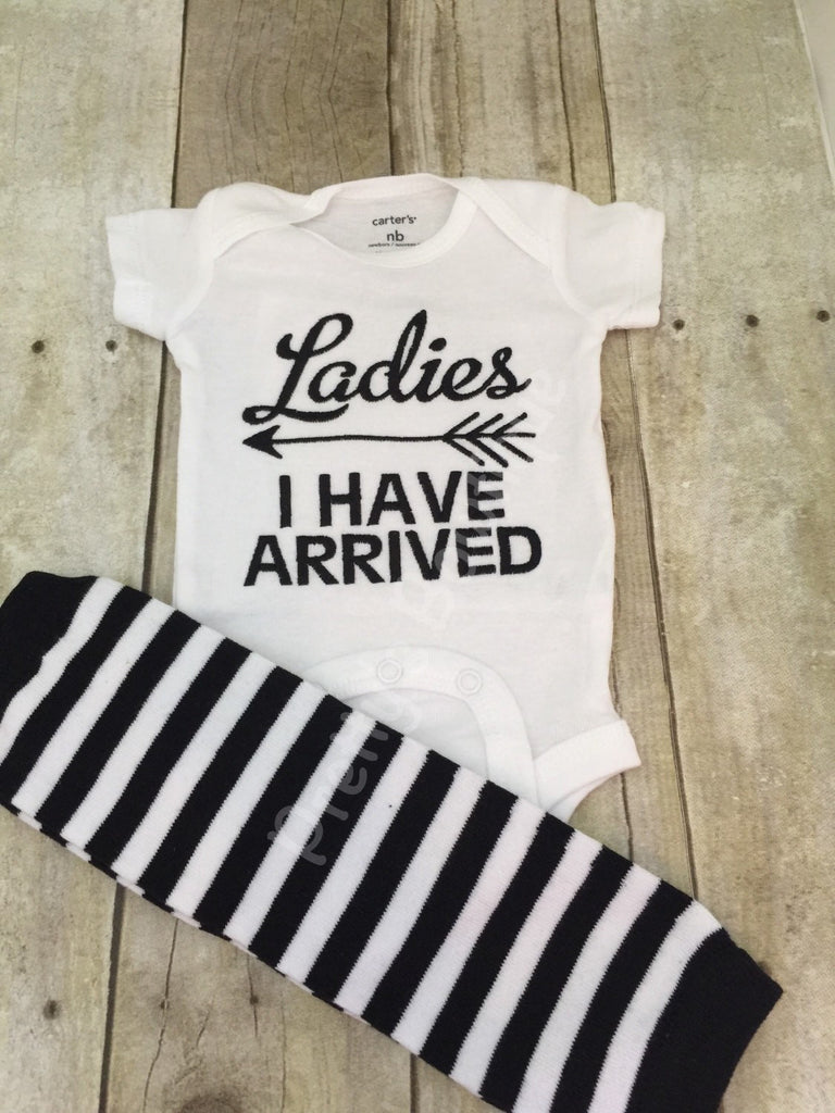 Ladies I Have Arrived Body Suit with Matching Leg Warmers - Pretty's Bowtique