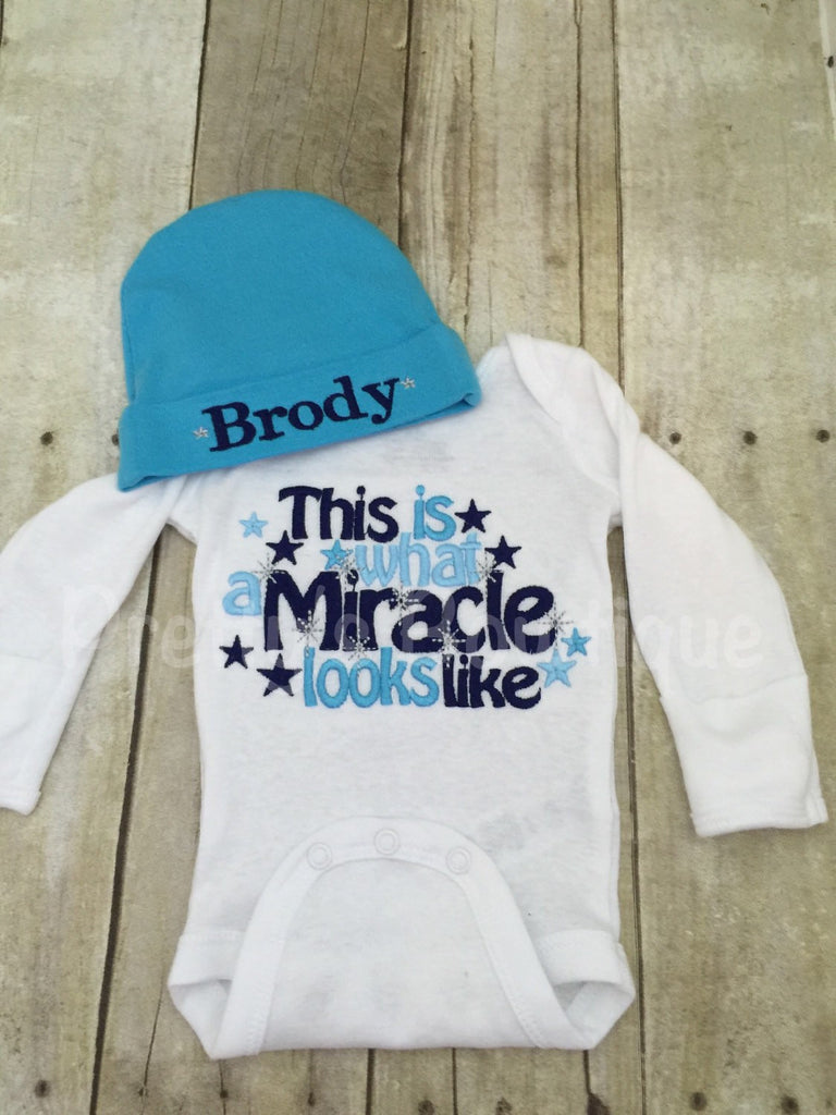 Baby boy This is what a miracle looks like bodysuit. Perfect coming home outfit - Pretty's Bowtique